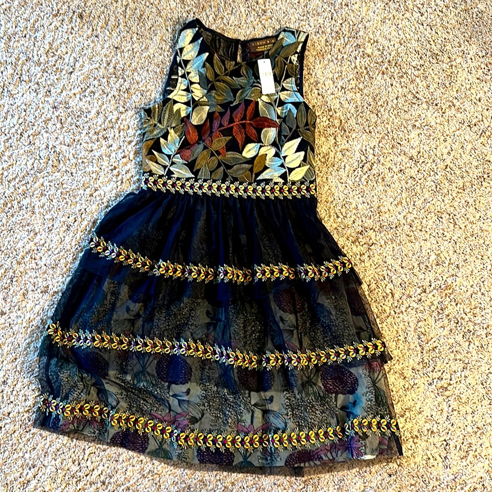 Brand new Anthropology size XS Varun Bahl embroidered summer/spring short dress